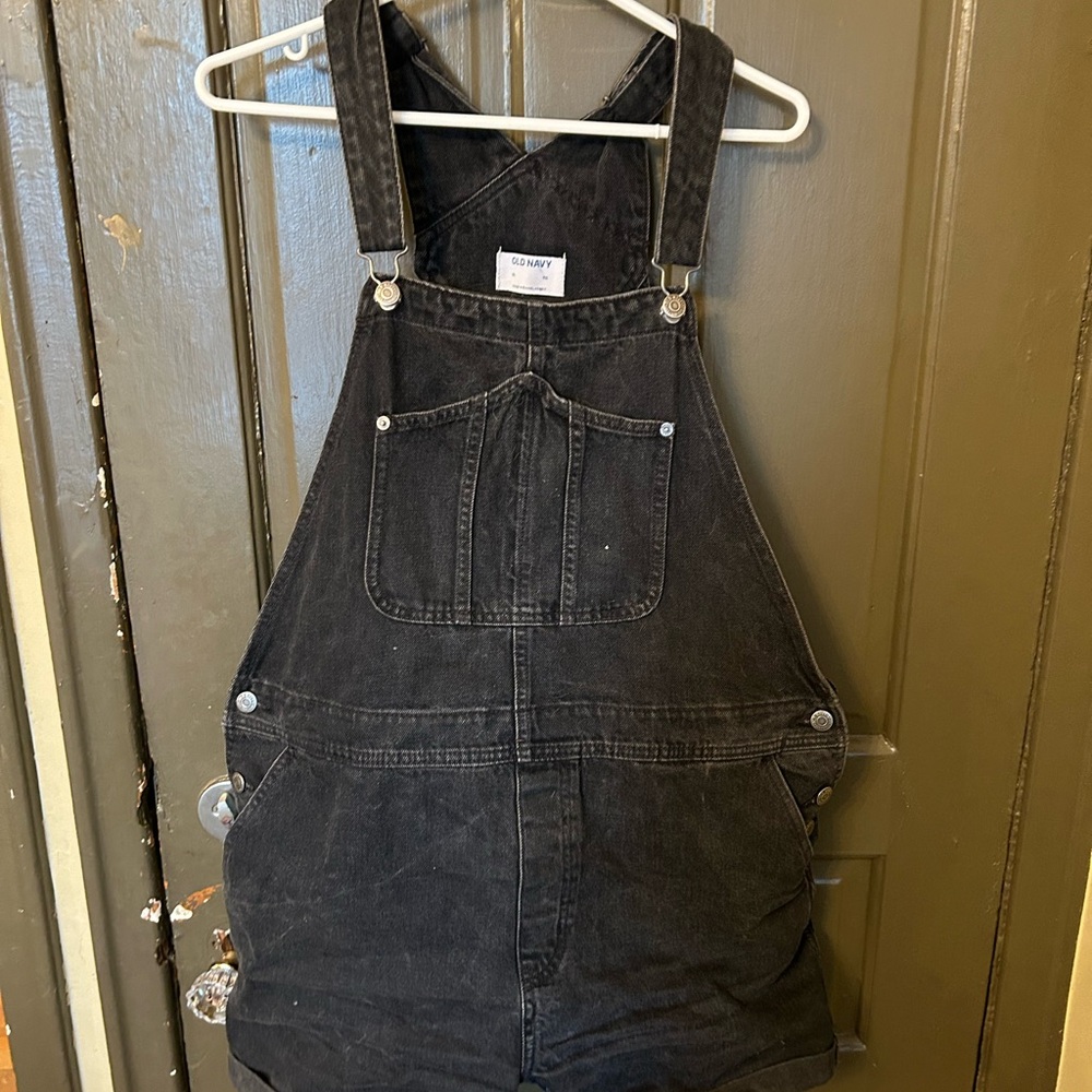 Old Navy Charcoal Denim Overalls